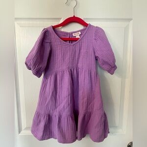 Cat & Jack Purple Tiered A-line Dress with Puff Sleeves Girls XS (4/5)